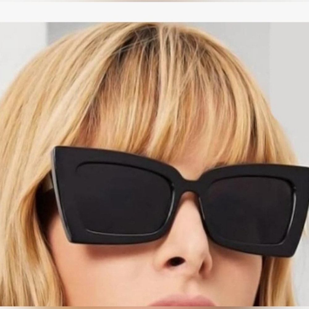 Retro Vintage Large Frame Rectangular Sunglasses - image 5